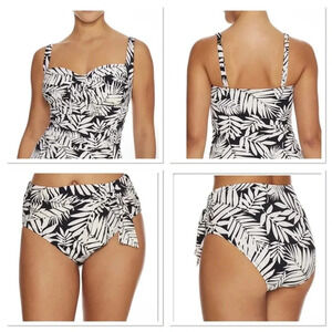Bleu Rod Beattie Urban Oasis Tie Front Tankini Top Size 4D Bottom Size 4